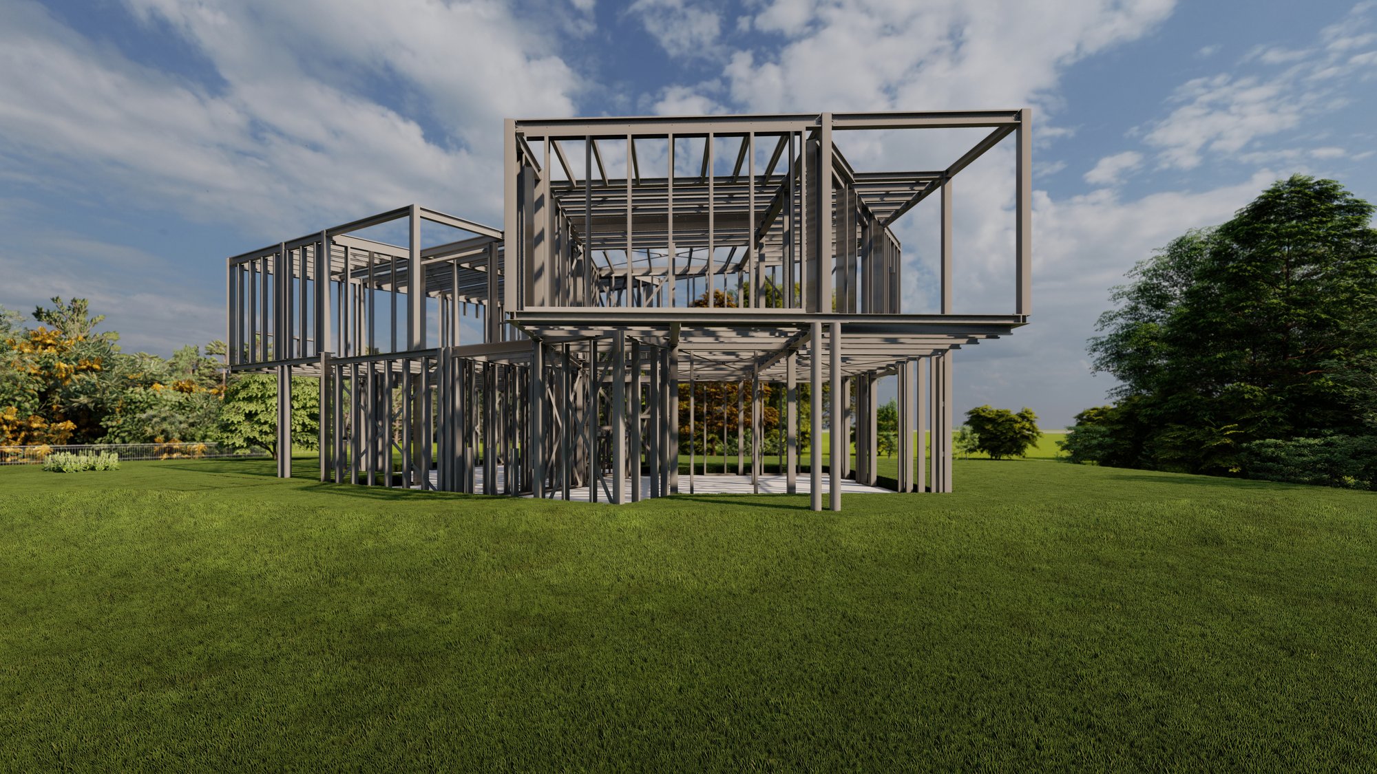 struttura in acciaio Y UNO per casa NZEB